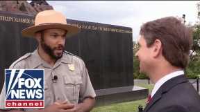 National Park Service ranger gives tour of Marine Corps Memorial