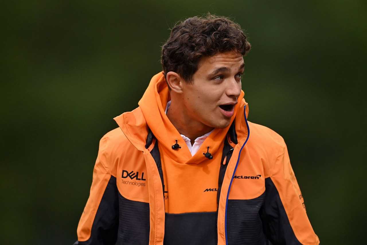 F1 Grand Prix of Belgium - Lando Norris with his team merchandise