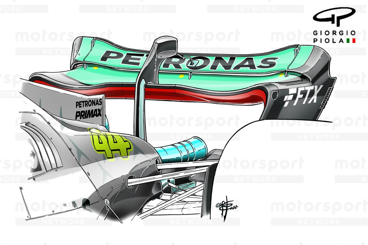 Mercedes W13 rear wing Saudi Arabian GP 