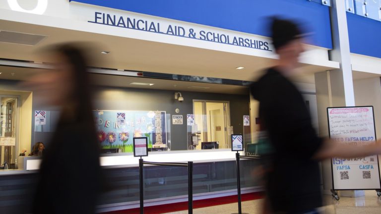 The financial aid office in the JSSB building on campus