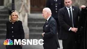 President Biden Arrives At Westminster Abbey For State Funeral Of Queen Elizabeth II