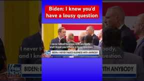 Peter Doocy jumps over a barrier to ask Biden about his son’s business dealings #shorts