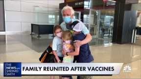 Family reunited after vaccines