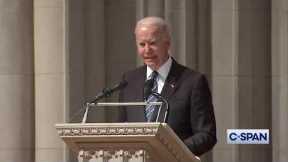 President Biden complete remarks at Senator John Warner (R-VA) Funeral