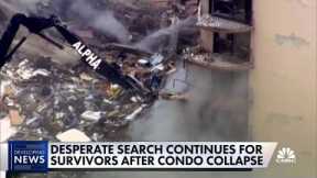 Desperate search continues for survivors after condo collapse