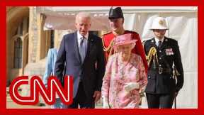 Queen Elizabeth II greets the Bidens at Windsor Castle