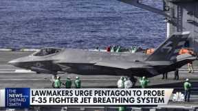 Lawmakers urge probe of breathing system on F-35 fighter jet