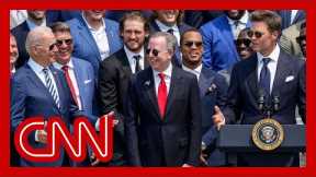 Tom Brady cracks joke about election denial at White House