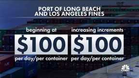 Ports of Long Beach and Los Angeles to fine companies that leave containers on the docks