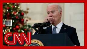 A gravelly-voiced President Biden says he has a cold