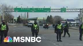 Canadian Law Enforcement Arrives At Trucker Blockade Amid Protests At Border