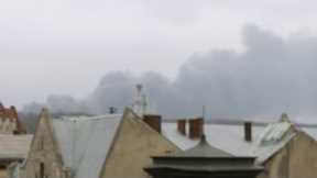 Plume Of Smoke Seen In Lviv Following Massive Explosion Near City Center