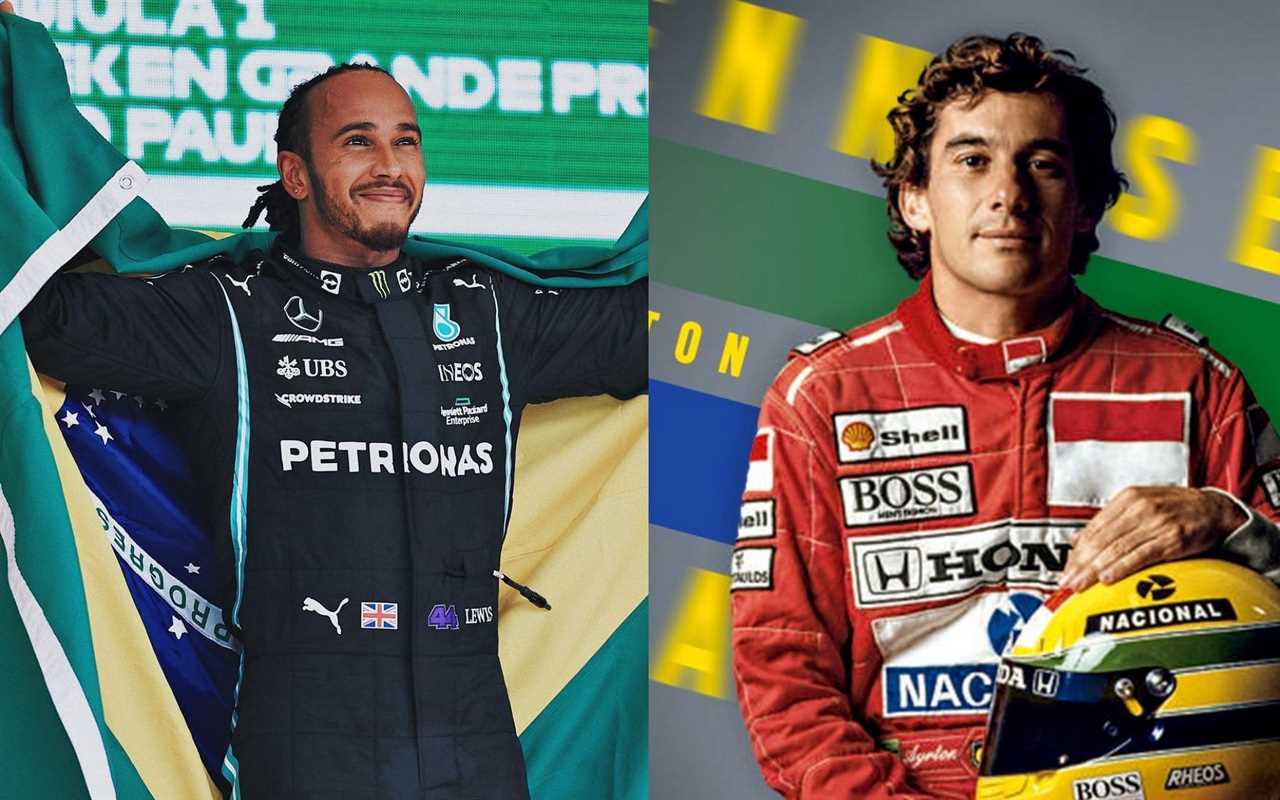 Lewis Hamilton (left) and Ayrton Senna (right) (Image courtesy: Twitter/@lewishamilton and @gazetaesportiva)