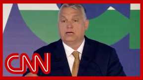 Watch: Hungary's authoritarian leader lauds Tucker Carlson