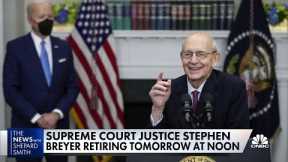 Supreme Court Justice Stephen Breyer retires tomorrow at noon