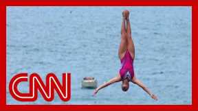 Cliff diver Eleanor Smart wants to clean the world's beaches