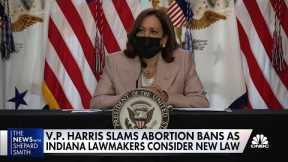 VP Harris slams abortion bans today in Indiana
