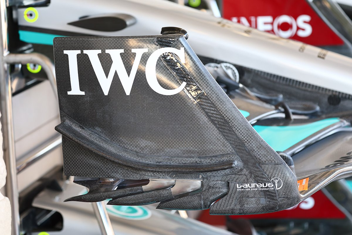 Mercedes W13 front wing end plate detail