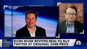 Elon Musk revives deal to buy Twitter at original $44 billion price