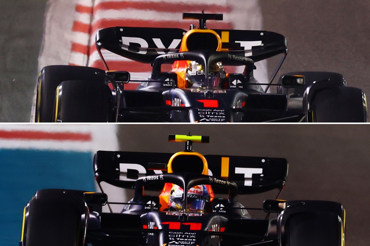 Red Bull RB18 rear wing comparison