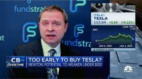 There may be opportunity in Tesla toward month-end, says Fundstrat's Mark Newton