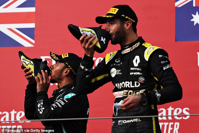 Ricciardo introduced Formula One - and Lewis Hamilton - to the 'shoey' celebration