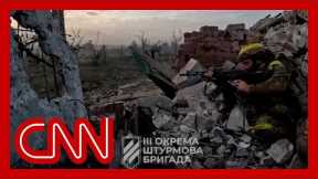 Helmet camera video shows Ukrainian forces liberating village