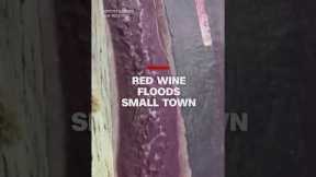 Red wine floods small town