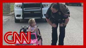 'She wasn't too interested in talking': Cop pulls over 2 year old