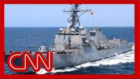 Missiles fired toward US warship responding to attack on commercial tanker