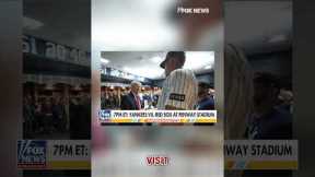 Trump visits Yankees locker room for pep talk #shorts