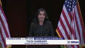 Director of National Intelligence Tulsi Gabbard at Charlie Kirk Memorial Service