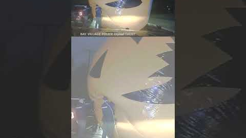 Ohio police officers swallowed up by giant Halloween decoration