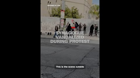 Synagogue vandalized during protest