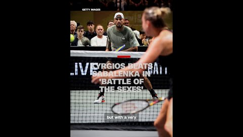 Kyrgios beats Sabalenka in 'Battle of the Sexes'