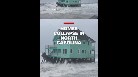 Homes collapse into sea in North Carolina