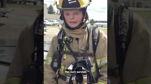 Burn survivor becomes volunteer firefighter