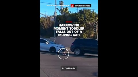 Harrowing moment toddler falls out of a moving car