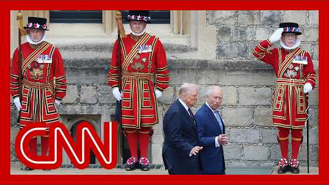 Pomp and grandeur on full display as royal family hosts Trumps in Windsor