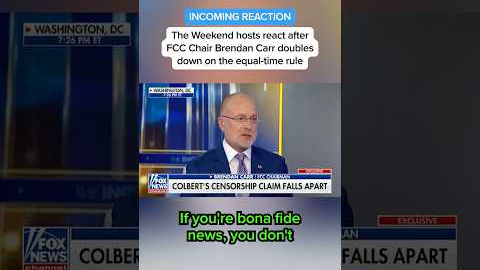 The Weekend hosts react after FCC Chair Brendan Carr doubles down on the equal-time rule