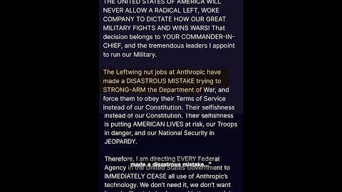 Trump orders federal agencies to stop work with Anthropic in scathing post