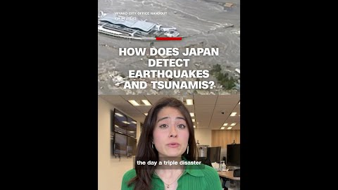 How does Japan detect earthquakes and tsunamis?
