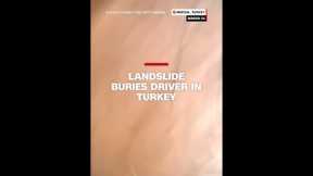 Landslide buries driver along coastal highway in Turkey